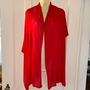 Isa & Stef Vibrant Red Thin Knit Rayon Shawl